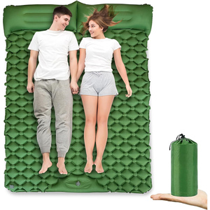Matelas <span class=keywords><strong>de</strong></span> <span class=keywords><strong>couchage</strong></span> double ultraléger, imperméable, gonflable, avec pompe à pied intégrée, portable, pour le camping, la randonnée, les voyages - Product Image 3