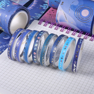 20 cuộn vũ trụ bầu trời đầy sao nhà sản xuất tùy chỉnh vàng bạc lá Washi Băng đặt cho văn phòng trường học - Product Image 4