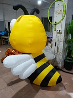 Abeille gonflable avec éclairage LED, abeille gonflable de dessin animé pour décoration d'exposition d'art en plein air