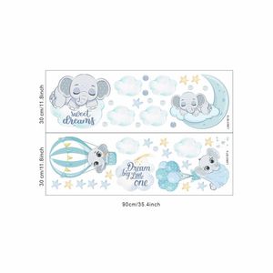 Nuovo Design Adesivo Murale Elefante Cartoon con Nuvola per Cameretta Bambino - Product Image 5