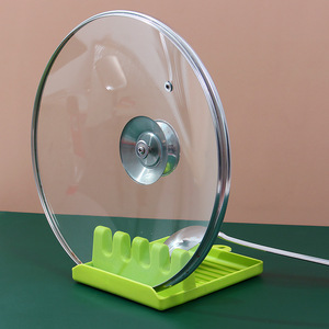 Estante para tapas de ollas de cocina, estante para espátulas domésticas, estante de almacenamiento multifuncional de plástico para utensilios de cocina y cucharones para sopa. - Product Image 2