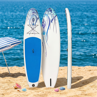 Planche à pagaie gonflable en PVC SUP transfrontalière prête à être expédiée - Planche à pagaie portable pour le yoga aquatique et la navigation