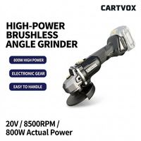 Meuleuse d'angle au lithium-ion CARTVOX CT5320 20V, puissance réelle de 800W, professionnelle, 125 mm, pour le meulage et la découpe des métaux