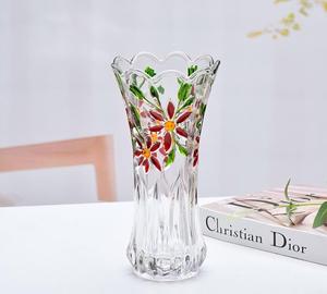 Jarrón de <span class=keywords><strong>Cristal</strong></span> Moderno Pintado a Mano, Jarrón de Flores de <span class=keywords><strong>Cristal</strong></span> Transparente y Duradero <span class=keywords><strong>para</strong></span> Decoración de Mesa de Salón u Hotel - Product Image 1