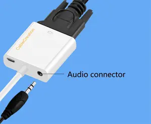 ตัวแปลงสัญญาณ HDMI เป็น VGA ปรับแต่ง1080P ด้วยสายแปลงสัญญาณเสียง