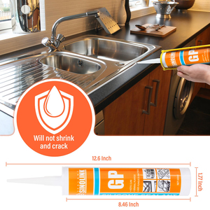 Sinolink 280ml 300ml Construcción Vidrio Claro Acético Curar Silicona Pegamento Tubos Negro Transparente GP Silicona Sellador y Adhesivo - Product Image 3