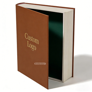 Nuova Scatola di Lusso a Forma di Libro con Logo Personalizzabile, Apribile, in Finto Pelle, con Coperchio a Ribalta - Product Image 1