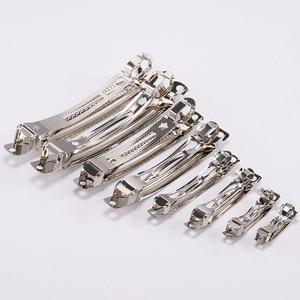 Hair Clip Spring Clip 12 Cm Rhodium Plated Iron Wide Flat <b>Snap</b> <b>Fastener</b> Daily Use Multiple Sizes Available - Product Image 3