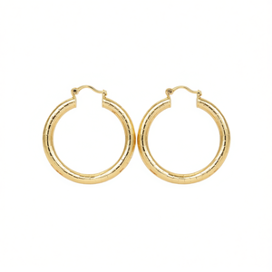 Orecchini a Cerchio in Oro E4426, Design Classico Rotondo, Gioielli Raffinati Unisex per Uso Quotidiano - Product Image 1