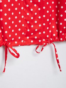 Set da <span class=keywords><strong>donna</strong></span> 2026: Nuovo completo casual alla moda con giacca a maniche lunghe con cerniera a pois e mini shorts <span class=keywords><strong>retrò</strong></span> a pois - Product Image 6