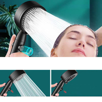 Pommeau de douche à main professionnel gris anthracite en ABS, 5-en-1, filtrant, effet pluie, haute pression, pour l'approvisionnement de projets hôteliers