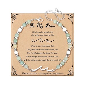 Nuovo Arrivo <span class=keywords><strong>Bracciale</strong></span> da Donna con Chiusura a Moschettone a Croce in Acciaio Inossidabile con Perline da 4mm, Gioiello Regalo per la Famiglia - Product Image 5