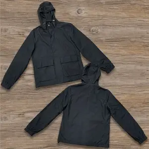 Huili Manufacturer Custom Design High Quality Thin Tracksuit Zip Up Jacket Outdoor Men Polyester Nylon Black Windbreaker Jacket