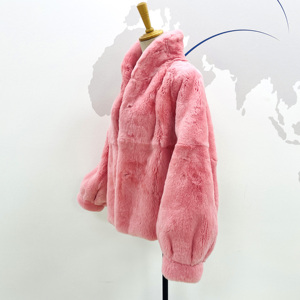 Cappotto Corto in Pelliccia di Coniglio Rex di Alta Qualità - Pelo a Bassa Perdita, Pelliccia di Lusso per Donna - Product Image 5