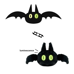 Unico Morbido Orrore di peluche di peluche luminoso ricamato in tessuto pipistrello bagliore al buio per Halloween compleanno pieno di cotone PP - Product Image 2