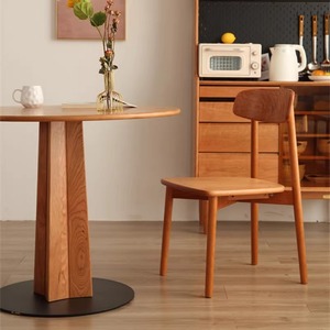 Solid Wood <b>Round</b> Dining <b>Table</b> 95cm110cm120cm Stable Modern Minimalist Design For <b>Small</b> Homes Living Room - Product Image 2