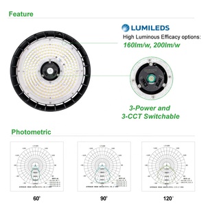 Función de luz LED Highbay de almacén de fábrica de lúmenes altos Personalizar 100W/150W/200W/240W Temperatura de color conmutable - Product Image 2