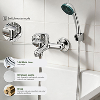 Ensemble de robinetterie de bain économique TOPWAY à deux voies avec tuyau de douche et douchette à main