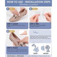 Plantillas de Soporte para el Arco del Pie para Mujer, Almohadillas de Gel de Alta Densidad para Aliviar la Fascitis Plantar, Plantillas de Gel Antideslizantes para el Arco del Pie