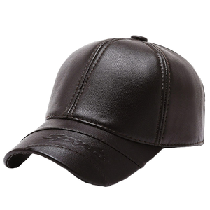Wholesale Unisex PU Leather 6-Panel Baseball <b>Cap</b> <b>Winter</b> Hat Common Fabric Outdoor Fashion Adult - Product Image 1
