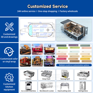 Remorque de restauration vintage commerciale, petit camion de restauration pour shawarma, barbecue, ramen, restaurant mobile avec cuisine complète et véhicule - Product Image 6