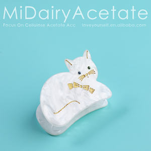 Midairy OEM ODM venta directa de fábrica <span class=keywords><strong>gato</strong></span> grabado <span class=keywords><strong>persa</strong></span> inteligente con pajarita horquilla para niñas niños accesorios para el cabello 63x40mm 4286 - Product Image 4