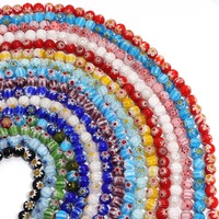 Perles en verre Millefiori colorées à motifs floraux ronds de 6 mm, 8 mm, 10 mm pour la fabrication de bijoux DIY – Vente en gros