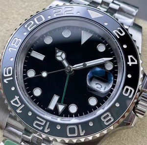 Montre de plongée de luxe pour homme, lunette verte, cadran noir, bracelet en acier inoxydable, étanche, lumineuse, montre-bracelet de style professionnel - Product Image 2