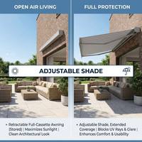Auvent pliant d'extérieur rétractable, protection solaire pour patio, protection UV, imperméable, abri contre la pluie pour jardin, balcon, terrasse
