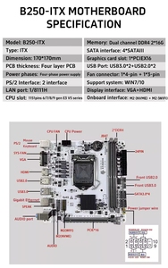Placa Base Blanca FEIFAN Nueva H310 ITX, 6.ª/7.ª/8.ª/9.ª Generación LGA1151, Doble 32 GB DDR4, VGA para M.2, Chipset B250 para Escritorio - Product Image 1