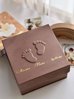 Boîte Cadeau Personnalisée en Velours pour Album Photo de Bébé, Boîte de Rangement pour Photos, Cadre Photo pour Nouveau-né, Mini Livre Souvenir pour Maman