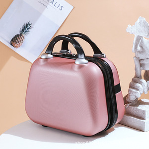 Bolsa de Cosméticos Estilo Coreano para Mujer, 14 Pulgadas, Material ABS, Mini Bolso de Viaje, Color Sólido, Uso Diario - Product Image 1