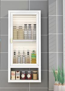 Gran oferta, estante de baño a prueba de polvo para montaje en pared, estante de condimentos colgante ajustable, armario de despensa de cocina de gran capacidad - Product Image 3