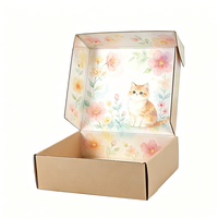 Caja de Cartón Roja Reciclable para Envíos, Caja de Cartón Corrugado Ecológica con Forma de Avión, Cajas de Embalaje de Papel para Cosméticos con Material de Relleno