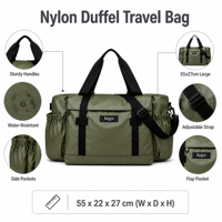 Sac de voyage en nylon tendance avec fermeture éclair, grande capacité, léger, pliable, portable, design imprimé doux pour les sports de plein air