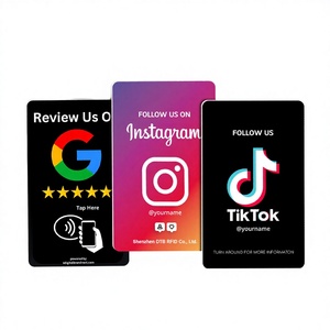 Carte NFC PVC NTAG213 pour Google Review, Instagram, TikTok, Facebook – Carte Tap CR80 <span class=keywords><strong>Android</strong></span> iOS vierge, réinscriptible, déverrouillée, étanche - Product Image 1