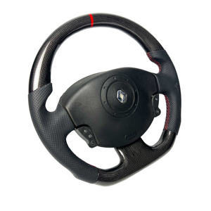 <span class=keywords><strong>Volant</strong></span> en Cuir Noir Fibre de Carbone avec Couleur Modifiable, Alcantara, et Possibilité d'Ajouter des LED, Entièrement Personnalisable <span class=keywords><strong>pour</strong></span> <span class=keywords><strong>Megane</strong></span> <span class=keywords><strong>2</strong></span> - Product Image 4