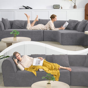 2026 Trending Roll-Up Left Chaise <b>Sofa</b> <b>Sponge</b>-Filled Fabric Apartment & Mall Use Easy Handling & Delivery - Product Image 2