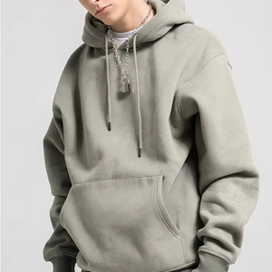 Sudadera con capucha de alta calidad de algodón de peso pesado negro blanco de gran tamaño Puff estampado sudaderas con capucha para hombres sudaderas Unisex Fabricación de pulóver - Product Image 1