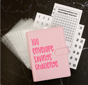 A5 Budget Planner Book 100 busta di risparmio sfida Budget Binder portafoglio portafoglio portafoglio PU per risparmiare - Product Image 4