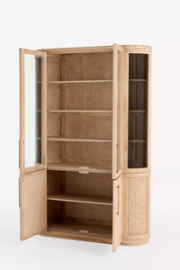 Buffet en bois massif de style ferme moderne avec rangement pour salle à manger, salon, bar à domicile - Poignées en métal, meubles de maison - Product Image 3