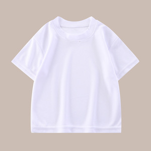 Nuova T-shirt estiva per bambini, tinta unita, versatile, a mezza manica, girocollo, semplice, all'ingrosso - Product Image 2