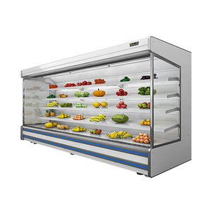 Réfrigérateur vitrine ouverte multi-étagères pour supermarché, système de refroidissement à rideau d'air vertical, pour fruits et légumes - Product Image 3