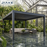 Jiake 6063-T5 Aluminium-Pergola mit Motorisiertem Lamellendach für Gewächshaus, Garten, Terrasse, Outdoor-Wohnbereich, Pavillon