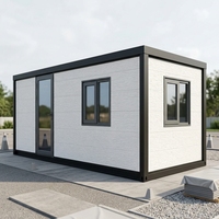 Maison préfabriquée modulaire en conteneur, cabine préfabriquée en acier en kit, extérieur blanc, structure noire, pour bureau ou habitation
