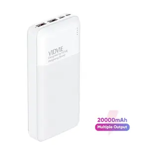 VIDVIE פופולרי זול באיכות טובה פולימר Core מלא 20000mAh קיבולת 2 USB Powerbank