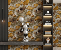 Papier peint écologique en mousse IXPE à coller, avec motif de blé doré en relief 3D, pour la rénovation des murs de la chambre à coucher et du salon