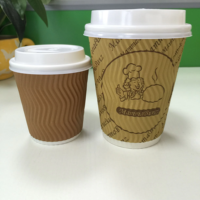 Gobelet en papier à double paroi pour café chaud, imprimé sur mesure, biodégradable, respectueux de l'environnement, importé, en kraft brun, qualité alimentaire