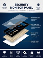 Couverture de lentille de sonnette vidéo en PMMA acrylique trempé personnalisée, imprimée UV, anti-rayures, avec adhésif 3M pour la sécurité