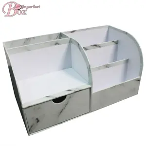 Cardboard Office School supplies set pen container luxury marble Stationery box with drawer